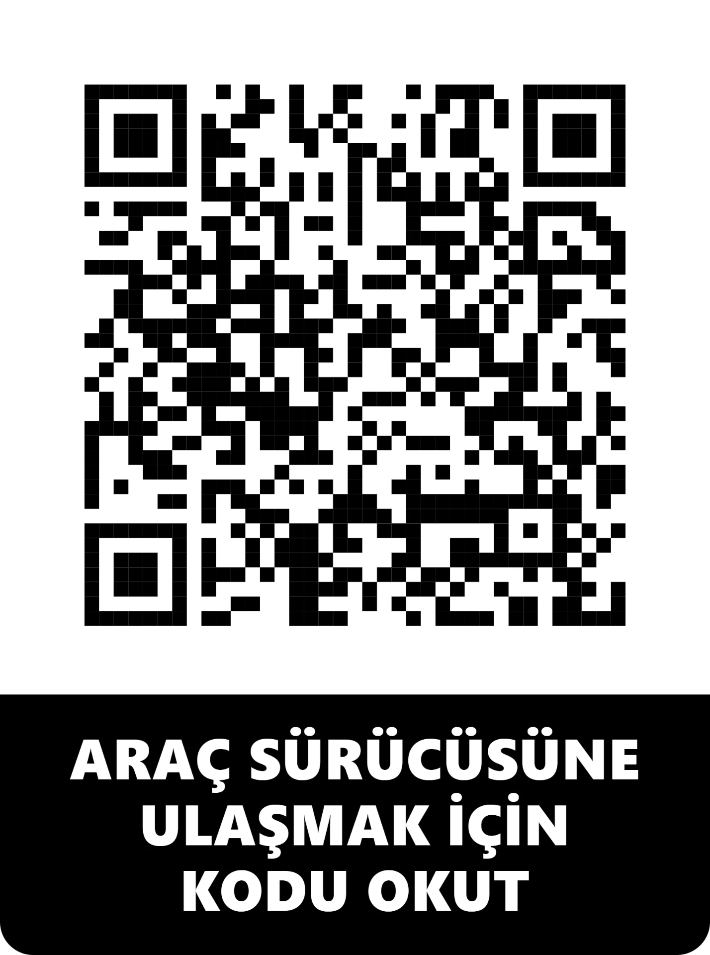 Araç sürücüsüne ulaşmak için okutulan park QR etiketi